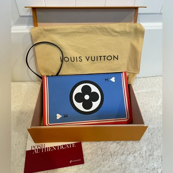 Louis Vuitton Game On Neverfull MM Pouchette Black/Blue/Red - Picture 2 of 13